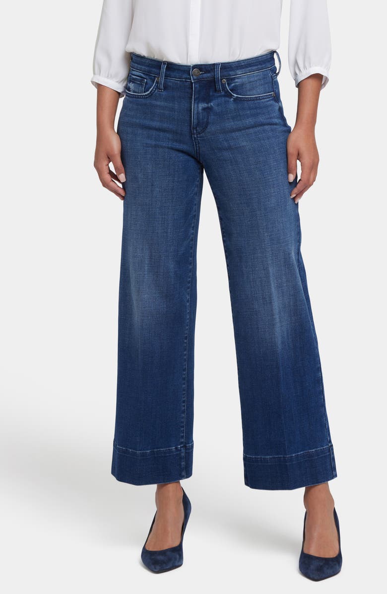 NYDJ Teresa High Waist Wide Leg Ankle Jeans, Main, color, Moonlight