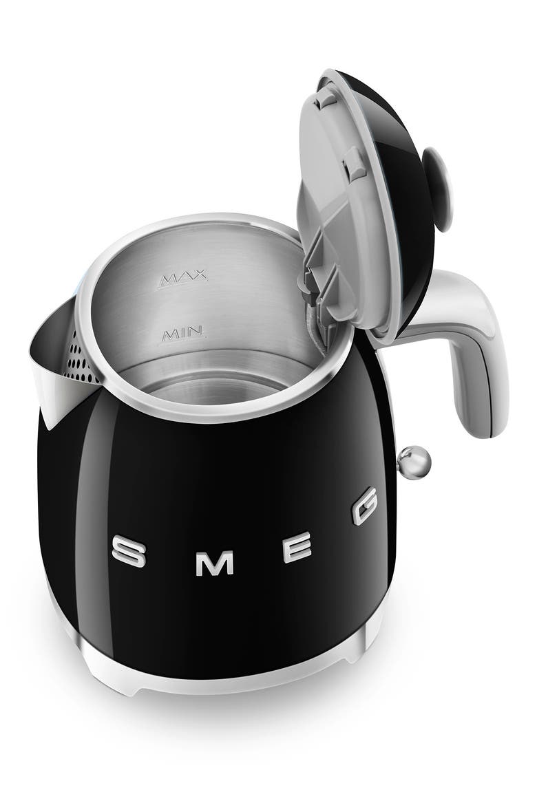 50's Retro Style Mini Electric Kettle, Alternate, color, BLACK