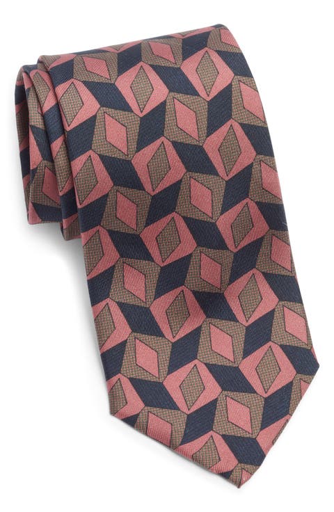 Nielsen Geometric Print Silk Tie