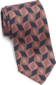 Jack Victor Nielsen Geometric Print Silk Tie