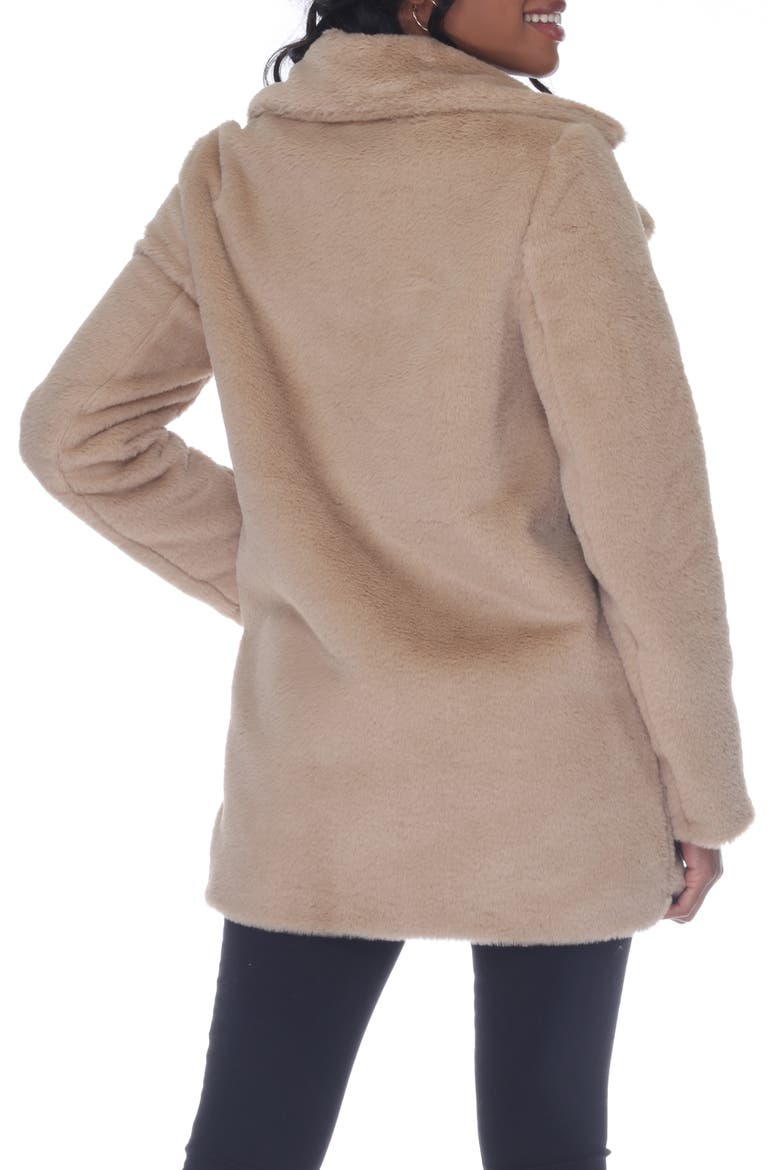 Faux Fur Longline Coatigan, Alternate, color, SAND