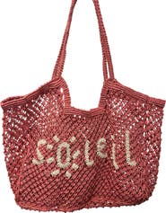 Mer St. Barth St Jean Jute Beach Tote "Soleil"