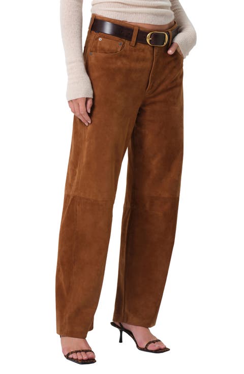 Miro High Waist Suede Barrel Jeans