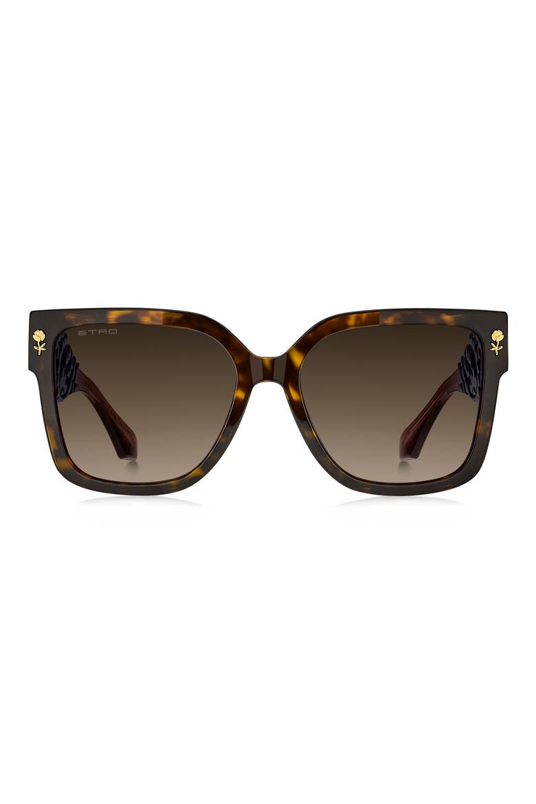 57mm Square Sunglasses, Main, color, HAVANA/ BROWN SF