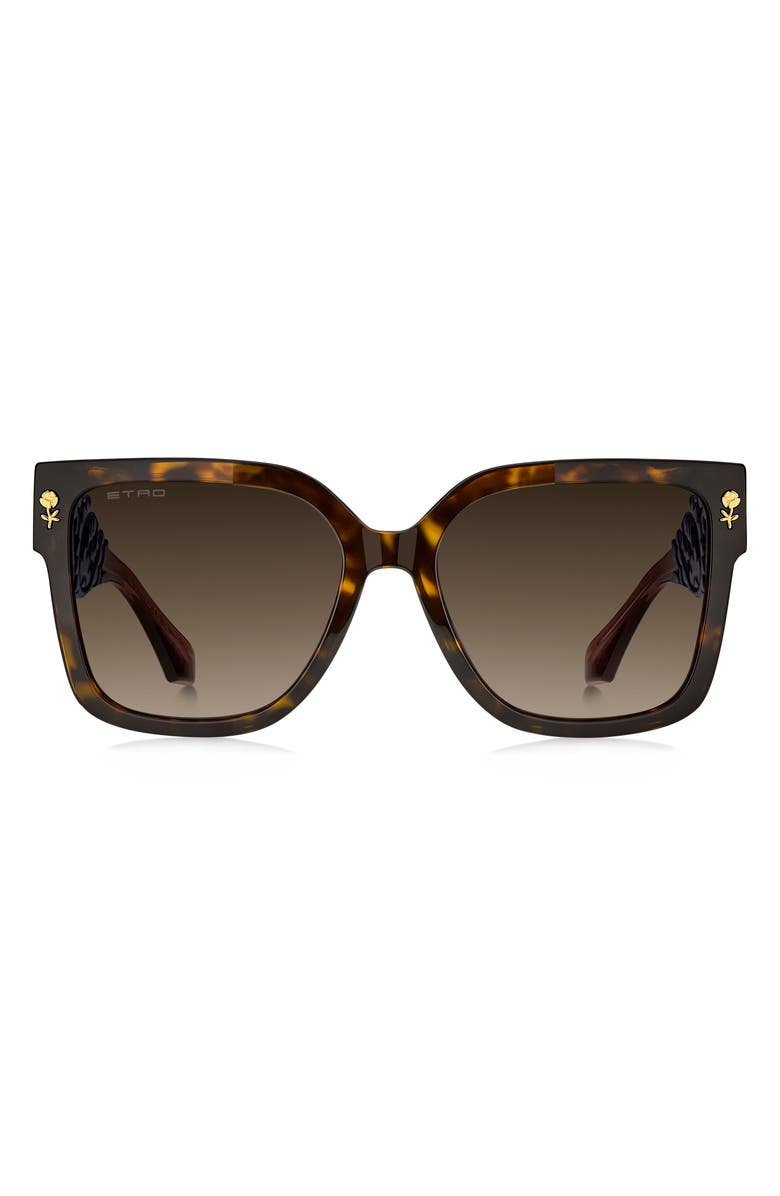 Etro 57mm Square Sunglasses, Main, color, Havana/ Brown Sf