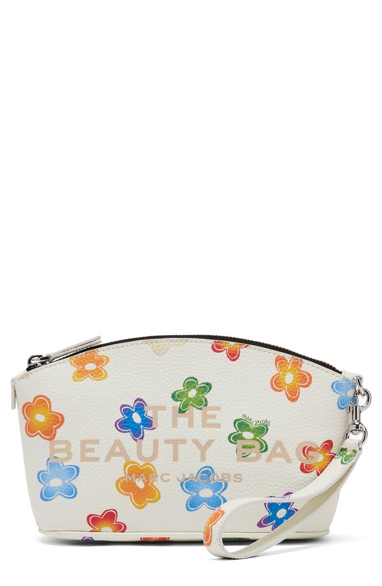 Marc Jacobs The Beauty Bag Pebble Leather Cosmetics Case, Main, color, White Multi
