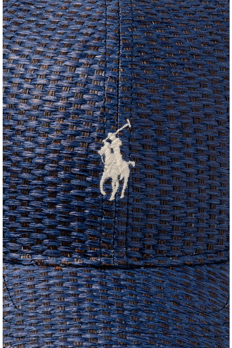 Embroidered Logo Straw Baseball Cap, Alternate, color, CAPRI BLUE