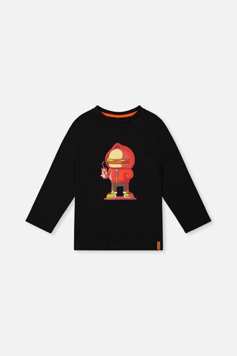 Organic Cotton Crew Neck Street Graphic Long Sleeve T-Shirt