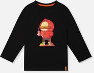 Deux par Deux Organic Cotton Crew Neck Street Graphic Long Sleeve T-Shirt