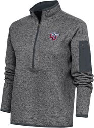 ANTIGUA Women's Antigua Heather Charcoal Liberty Flames Fortune Half-Zip Jacket
