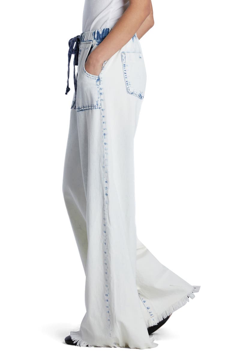 Wash Lab Denim Lola Elastic Waist Frayed Soft Wide Leg Jeans, Alternate, color, 