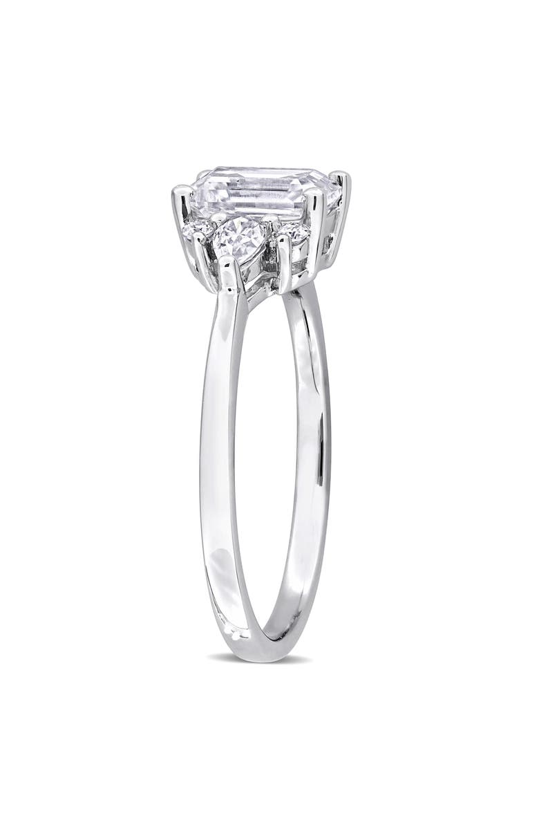 DELMAR Emerald Cut Lab-Created Moissanite Ring, Alternate, color, White