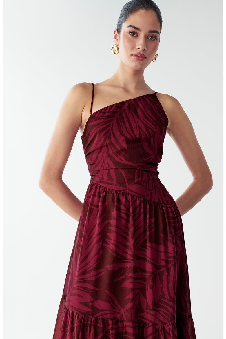 Vincent Maxi Dress, Alternate, color, Burgundy Palms