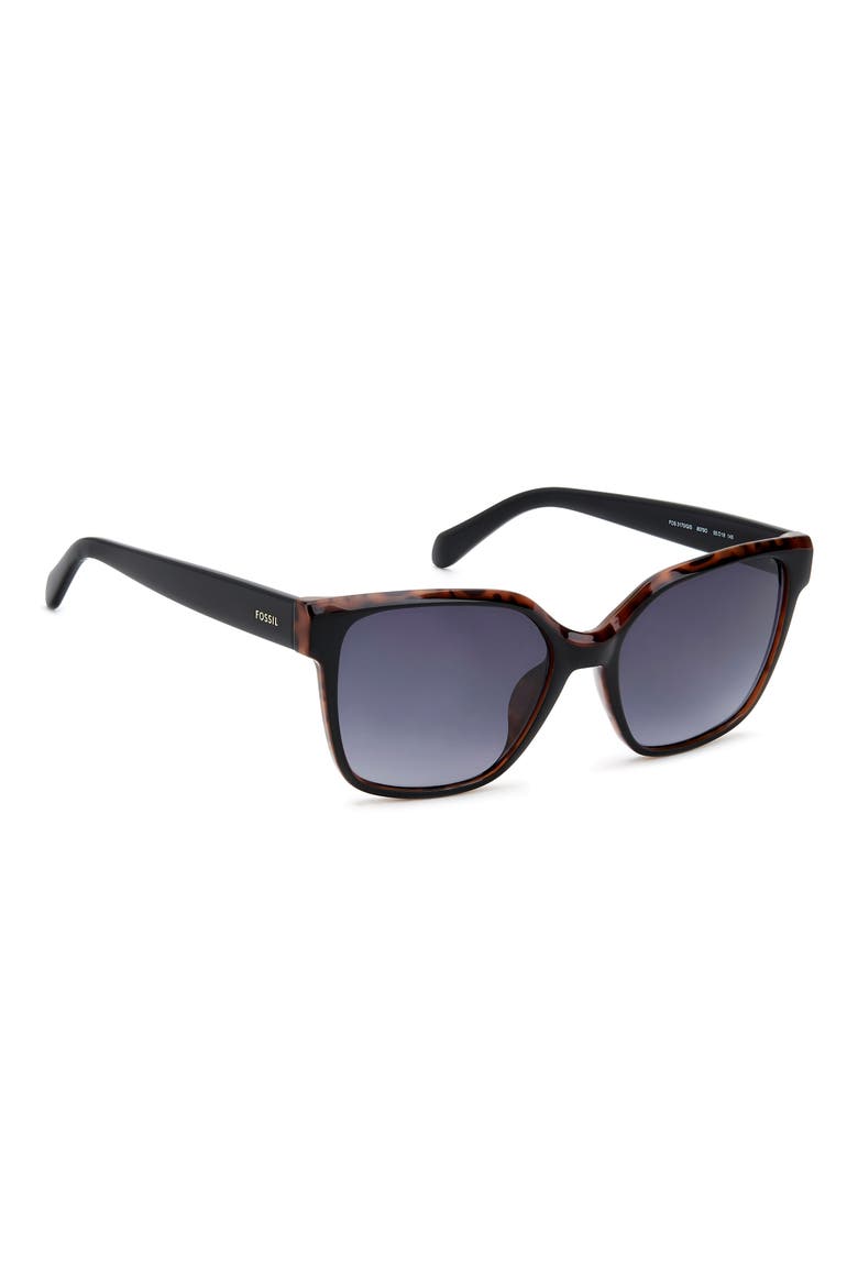 55mm Gradient Cat Eye Sunglasses, Alternate, color, BLACK/ DARK GREY SF