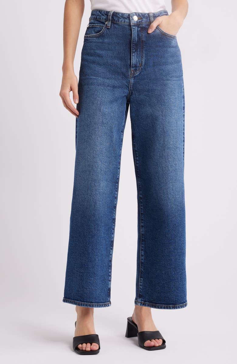 FRAME The Wide High Waist Ankle Wide Leg Jeans, Main, color, Rival