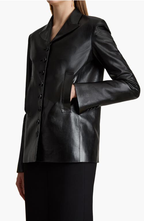 Khaite Saraphina Leather Jacket In Black