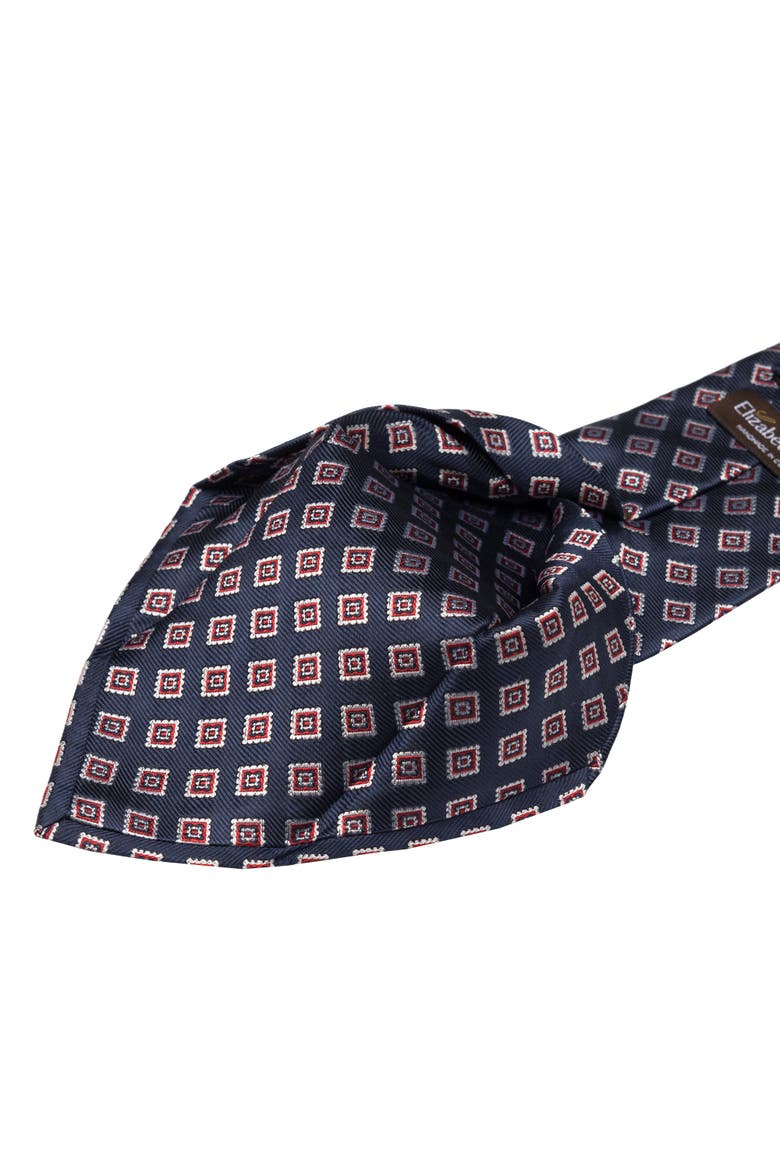 Lambrusco - Extra Long Silk Jacquard Tie for Men, Alternate, color, Navy
