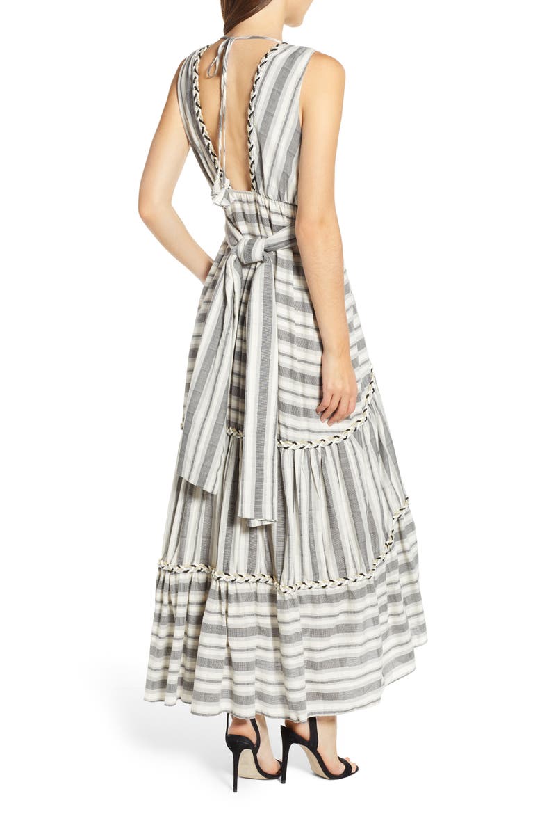 Sandrine Maxi Dress, Alternate, color, GREY STRIPE
