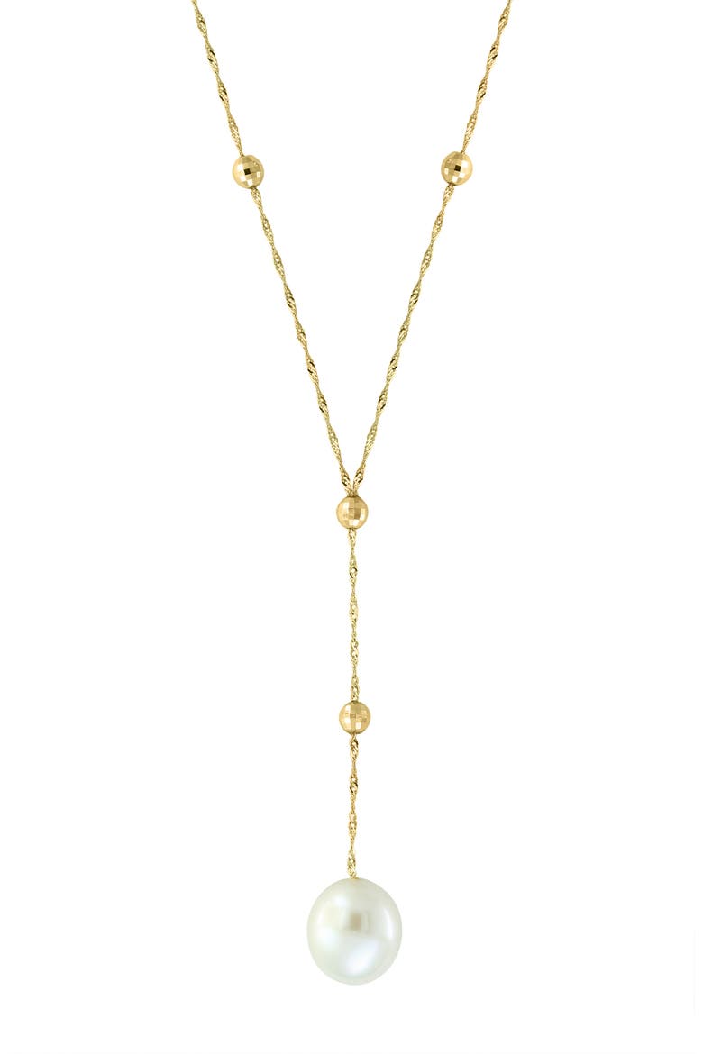 14K Yellow Gold Frsh Water Pearl Lariat Necklace, Alternate, color, 14K Gold