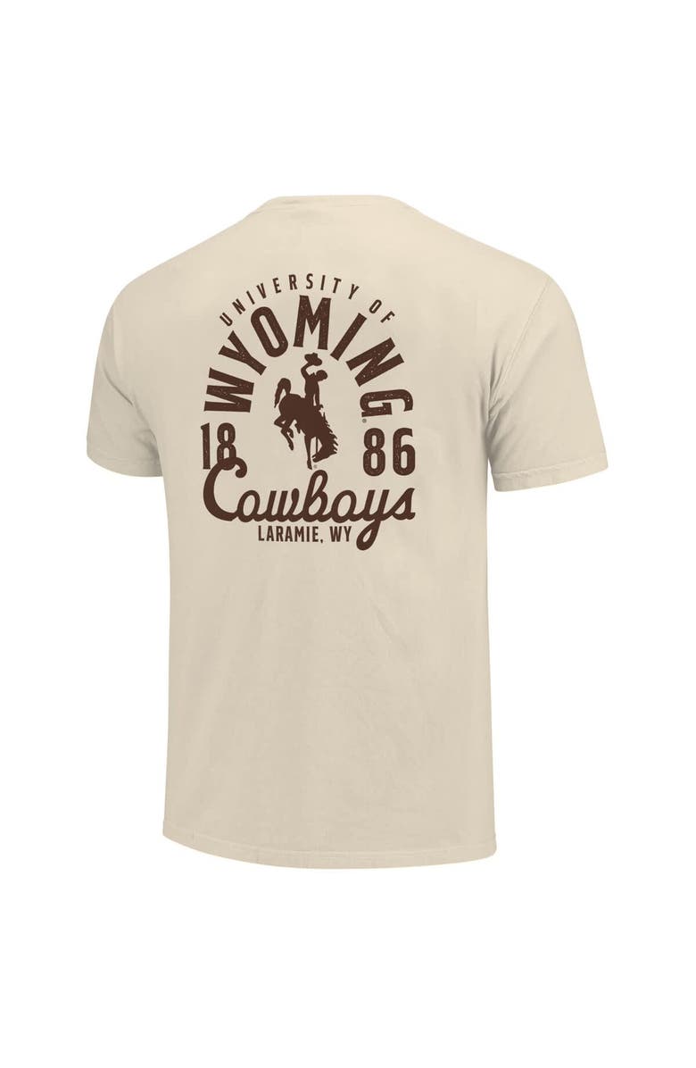IMAGE ONE Men's Cream Wyoming Cowboys Comfort Colors Mascot Overlay T-Shirt, Alternate, color, Cream
