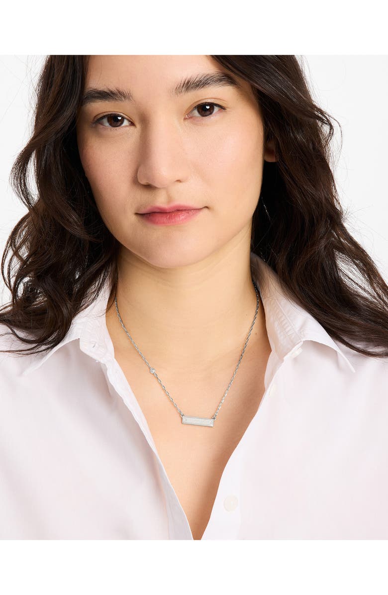 Kate Spade New York sam icon bar necklace, Alternate, color, Clear/ Silver.