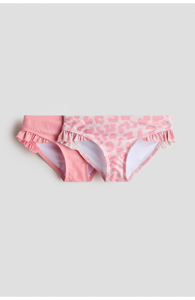 H&M 2-pack Bikini Bottoms, Main, color, Light Pink/Leopard Print