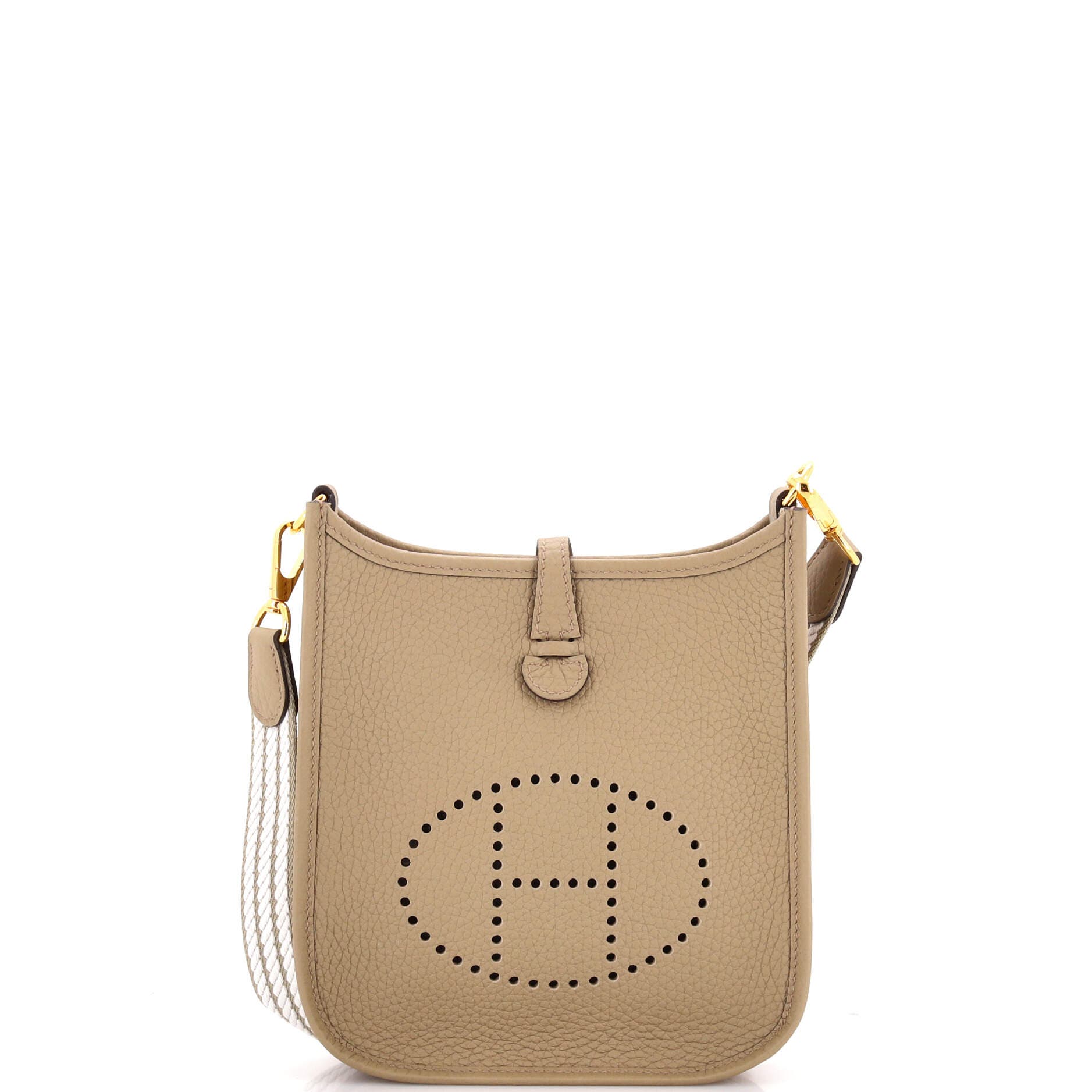 Pre-Owned Hermes Evelyne Bag Gen III Clemence TPM, Main, color, Beige Marfa