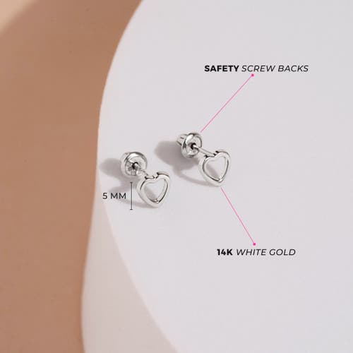 In Season Jewelry 14k Tiny Heart Earrings In Silver