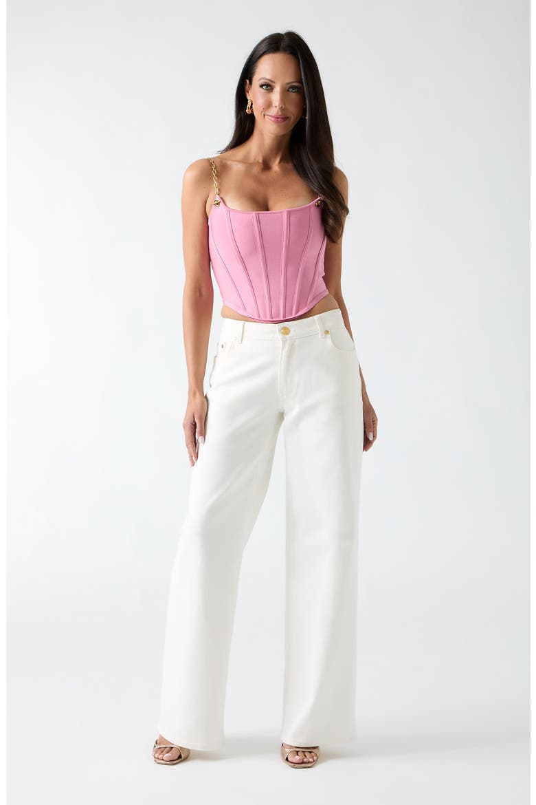 Aisha Bustier Crop Top, Alternate, color, PINK