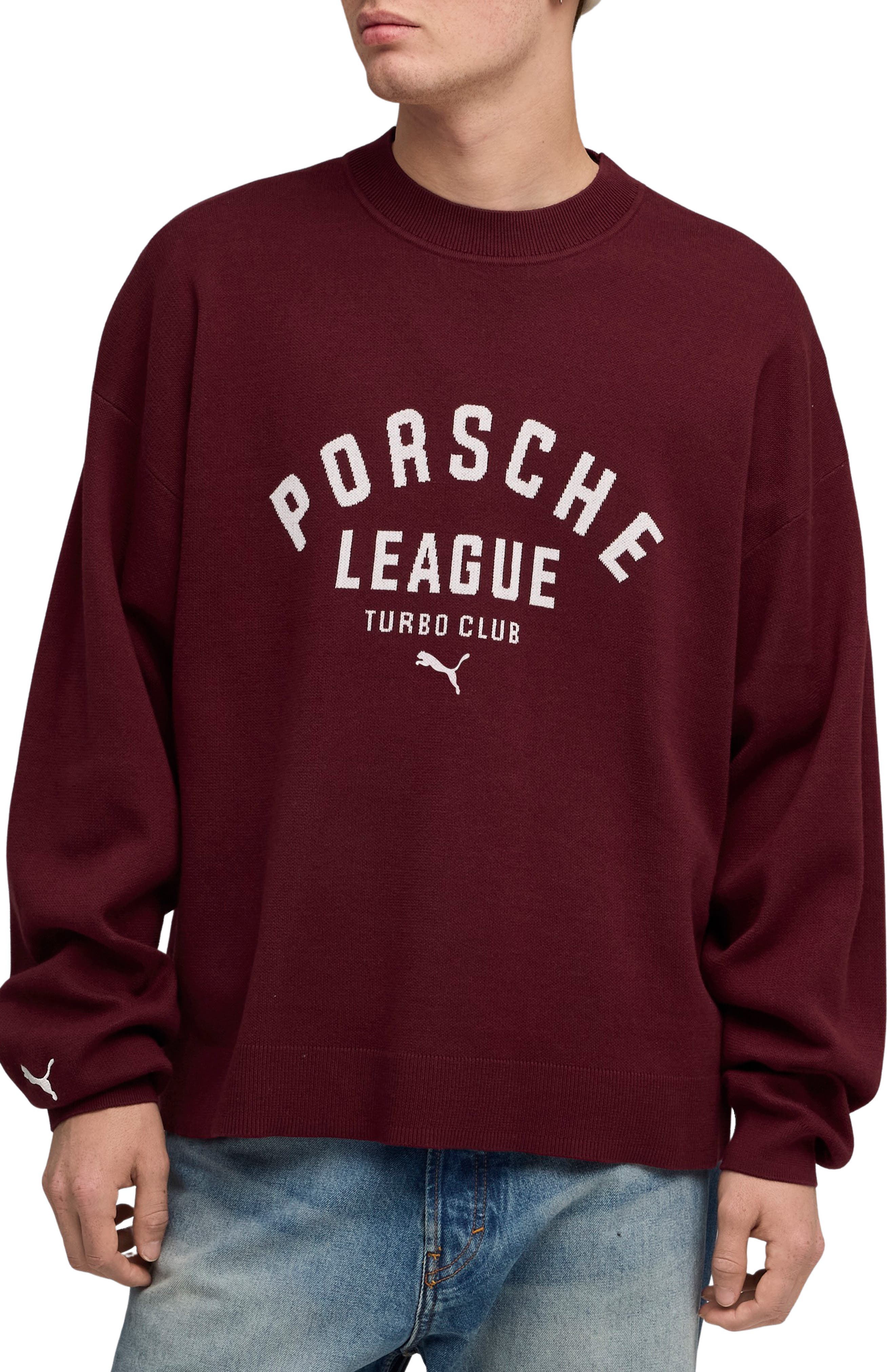 PUMA Porsche League Cotton Blend Crewneck Sweater
