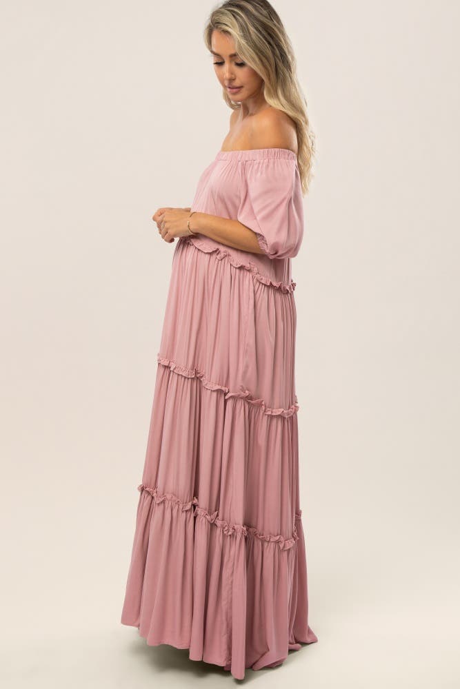 Off Shoulder Ruffle Tiered Maxi Dress - image 2
