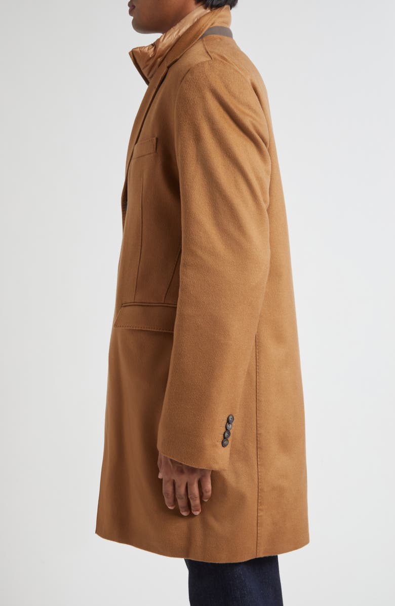 Herno Cashmere Topcoat with Removable Insulated Bib, Alternate, color, Camel
