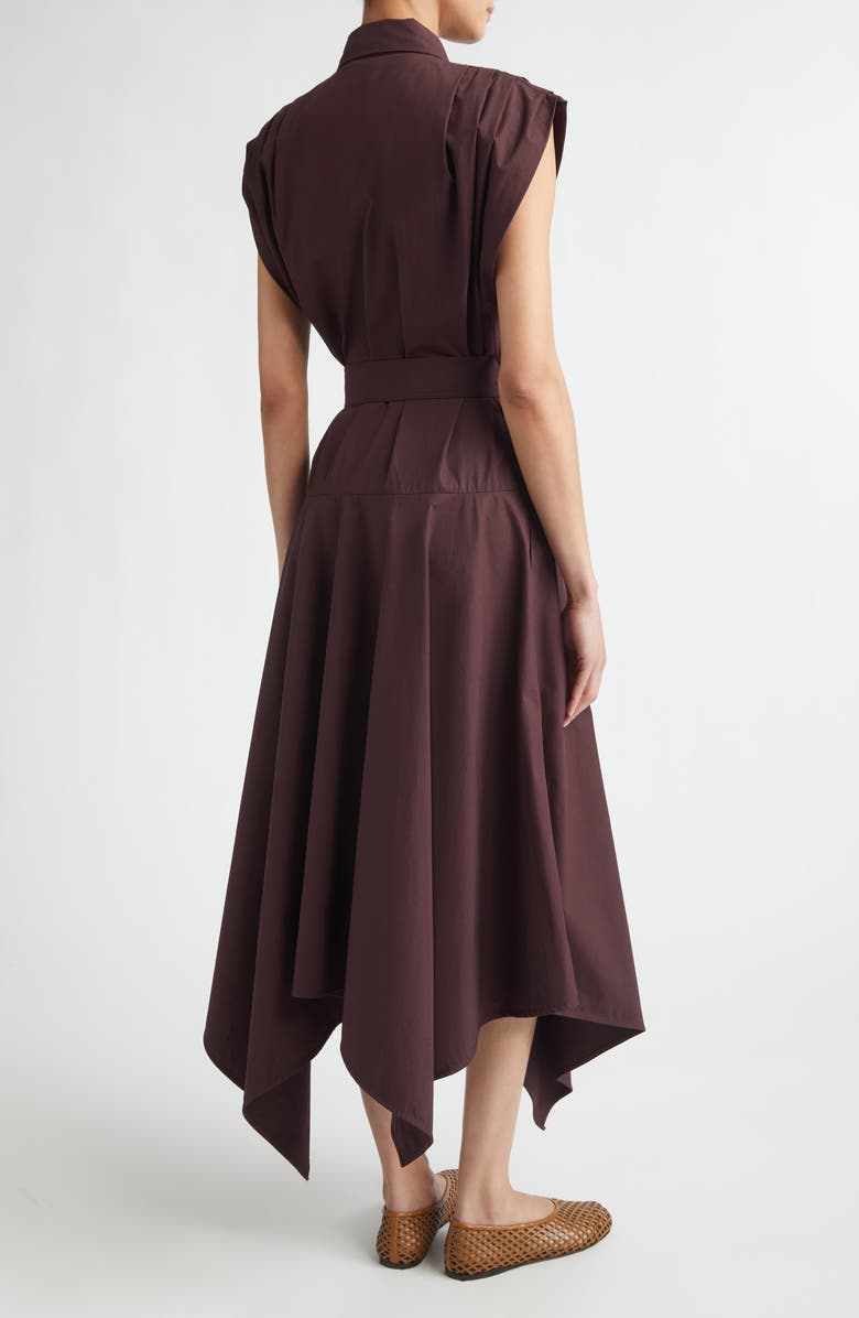 Proenza Schouler Adinna Pleated Cotton Shirtdress, Alternate, color, Aubergine