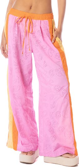 Cotton Eyelet Cover-Up Pants