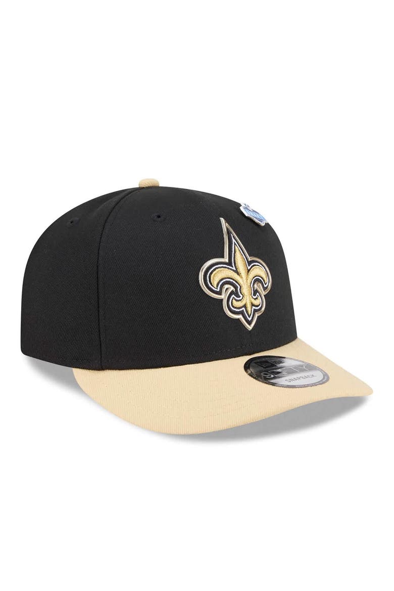 Men's New Era  Black/Gold New Orleans Saints 2026 NFL Draft On Stage Pre-Curved 9FIFTY Snapback Hat, Alternate, color, Black