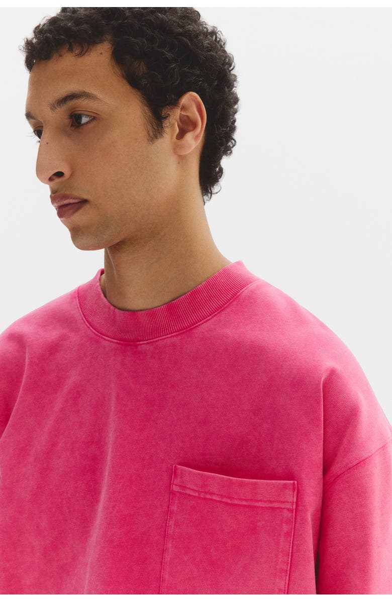 H&M Oversized layered cotton shirt, Alternate, color, Bright Pink/Color Block