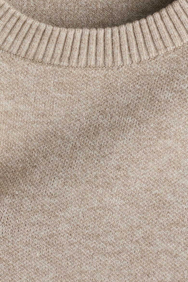 Fine-Knit Sweater, Alternate, color, Light beige melange