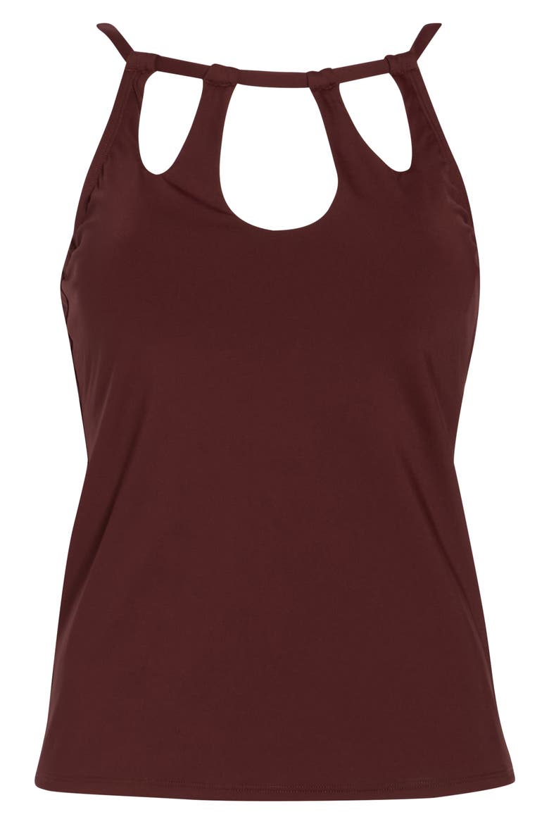 Keyhole Underwire Tankini Top, Alternate, color, JAVA