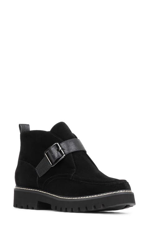 Halina Leather Monk Strap Bootie