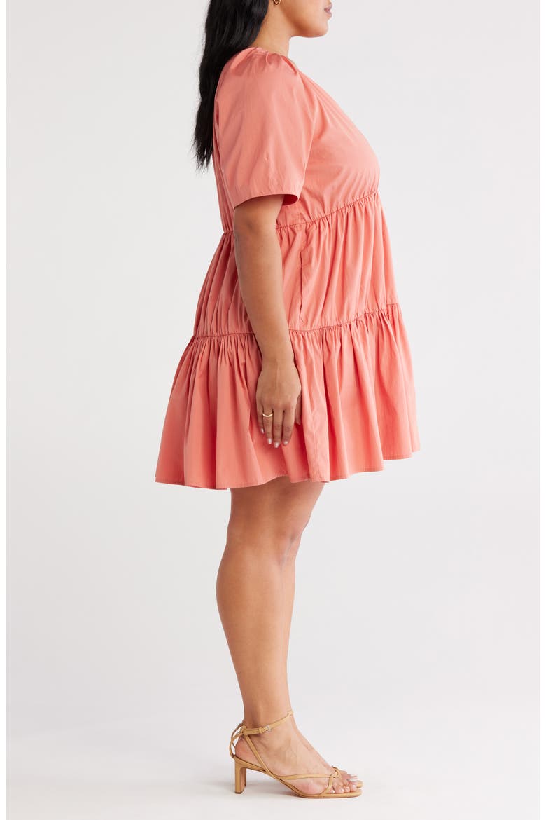 Tiered Minidress, Alternate, color, CORAL APRICOT