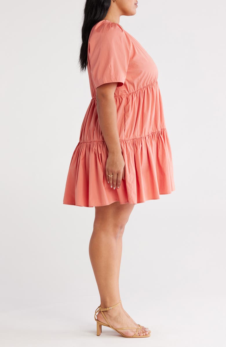 Nordstrom Tiered Minidress, Alternate, color, Coral Apricot
