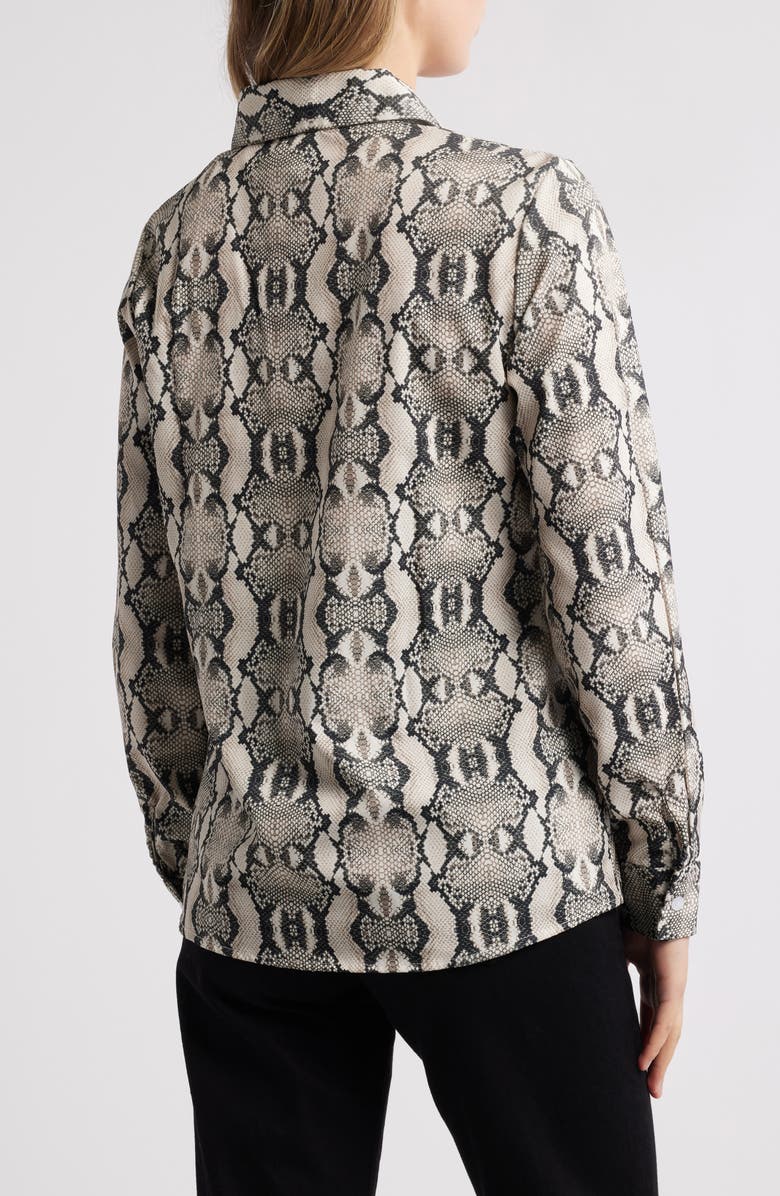 NIKKI LUND Annika Snakeskin Print Button-Up Shirt, Alternate, color, Snake