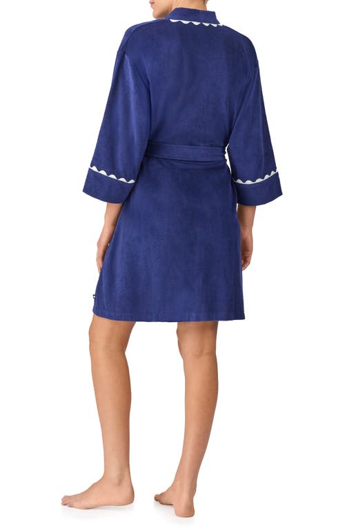 Kate Spade New York French Terry Short Robe In Navy
