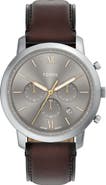 Fossil Neutra Chronograph Leather Strap Watch, 44mm