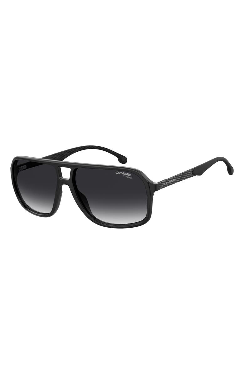 Carrera Eyewear 61mm Aviator Polarized Sunglasses, Alternate, color, Black