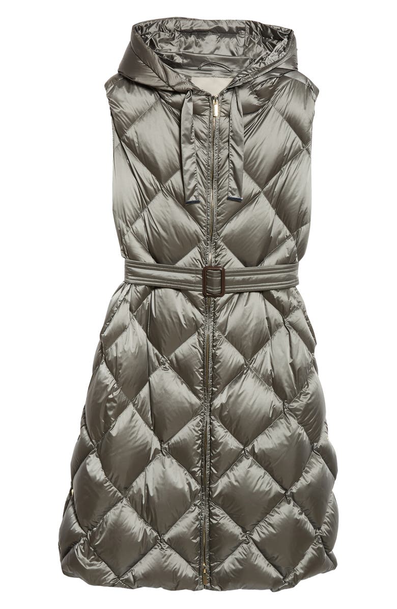 Max Mara The Cube Tregil Diamond Quilted Down Longline Vest, Alternate, color, 