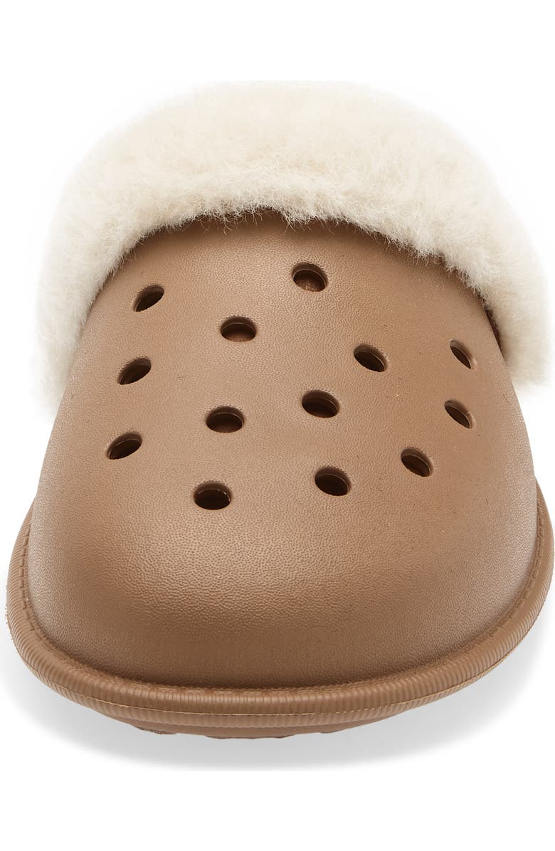 CROCS Classic Fuzz Scuff, Alternate, color, Sepia