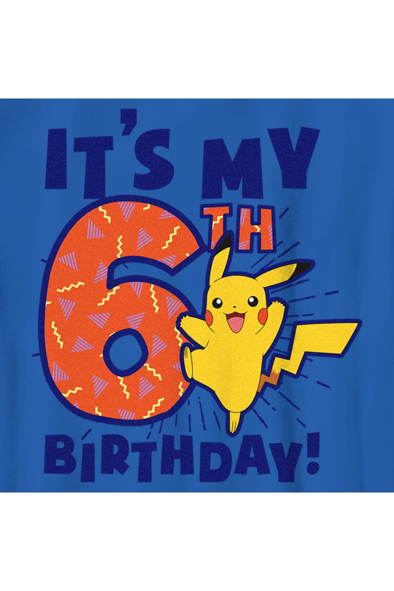 Boys' It’s My 6th Birthday Pikachu Graphic Short Sleeve T-shirt, Alternate, color, Royal Blue