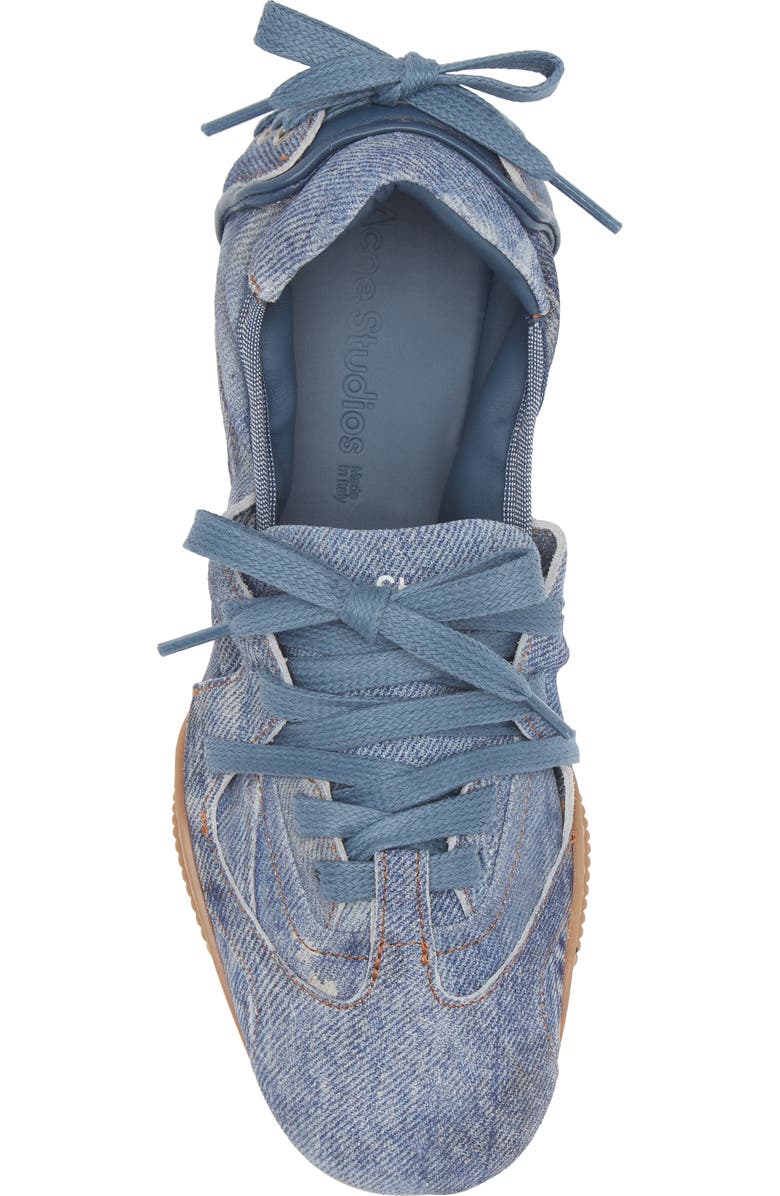 Acne Studios Bilaria Denim Effect Leather Low Top Sneaker, Alternate, color, Light Blue