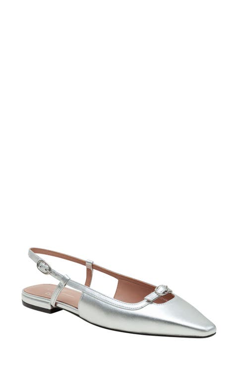 Cassidy Pointed Toe Slingback Flat (Women)